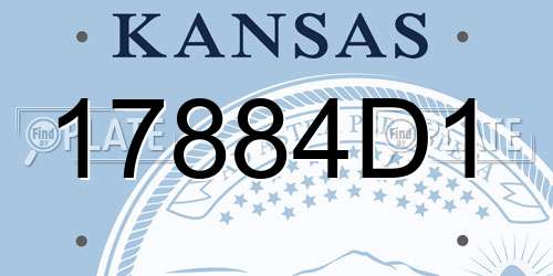 17884D1 Kansas License Plate