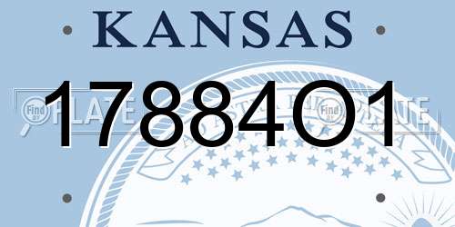 17884O1 Kansas License Plate