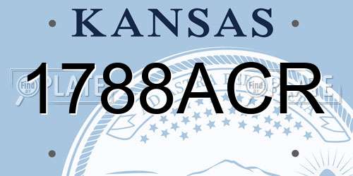 1788ACR Kansas License Plate