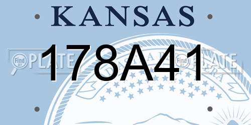 178A41 Kansas License Plate