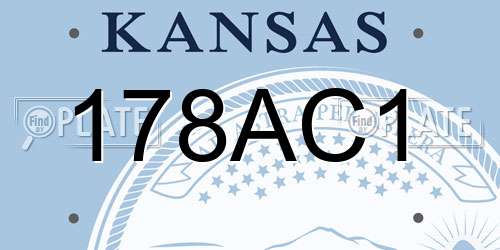 178AC1 Kansas License Plate