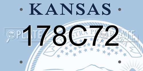 178C72 Kansas License Plate