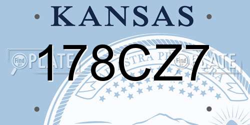 178CZ7 Kansas License Plate