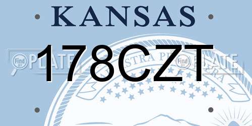 178CZT Kansas License Plate