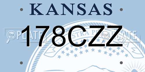 178CZZ Kansas License Plate