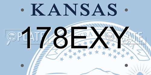 178EXY Kansas License Plate