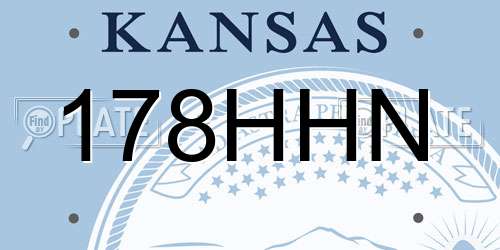 178HHN Kansas License Plate