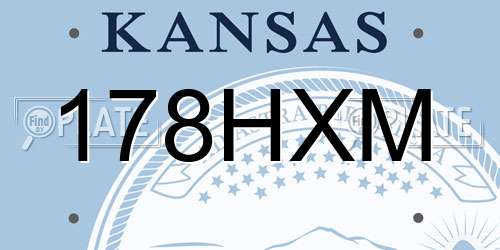 178HXM Kansas License Plate