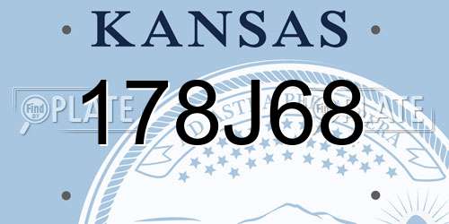 178J68 Kansas License Plate