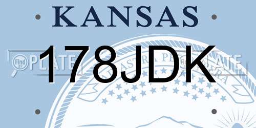 178JDK Kansas License Plate
