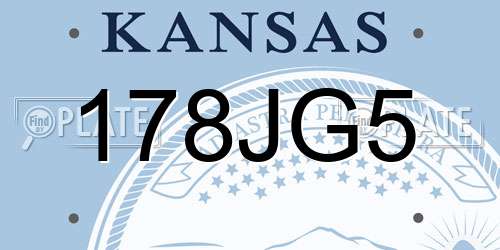 178JG5 Kansas License Plate