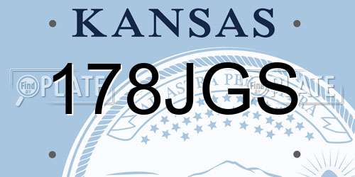 178JGS Kansas License Plate