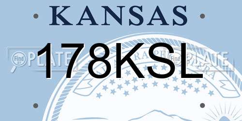 178KSL Kansas License Plate
