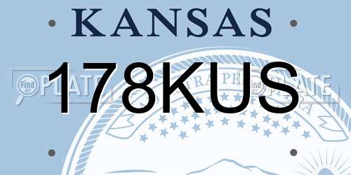 178KUS Kansas License Plate