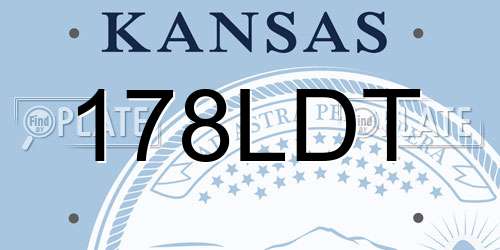 178LDT Kansas License Plate