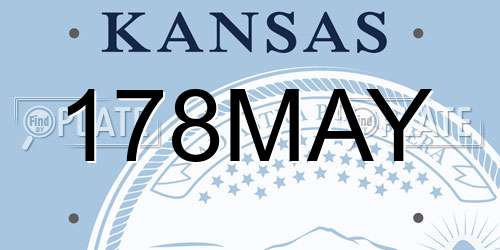 178MAY Kansas License Plate
