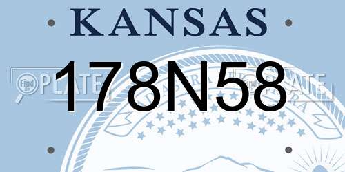 178N58 Kansas License Plate