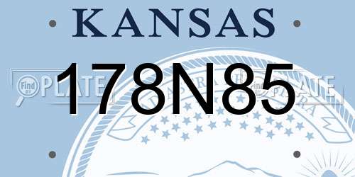 178N85 Kansas License Plate