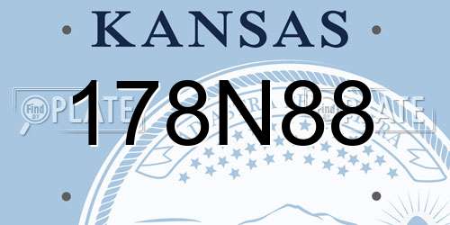178N88 Kansas License Plate