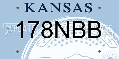 178NBB Kansas License Plate