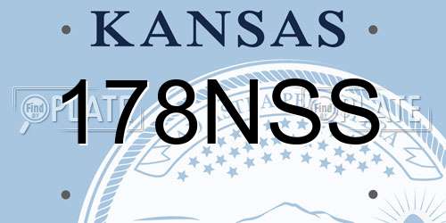 178NSS Kansas License Plate
