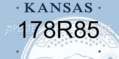 178R85 Kansas License Plate