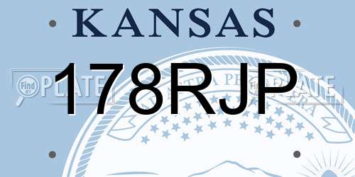 178RJP Kansas License Plate