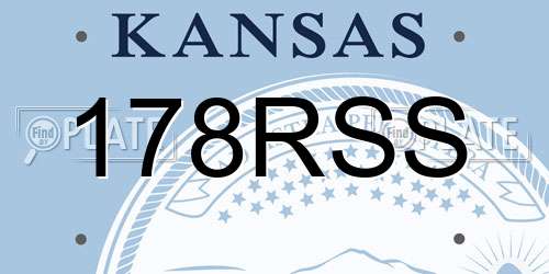 178RSS Kansas License Plate