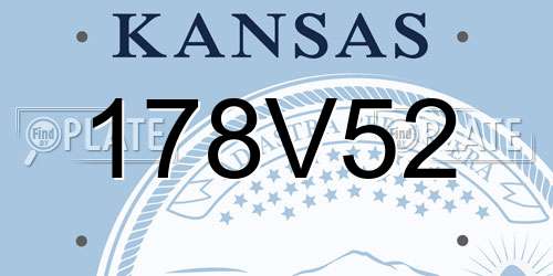 178V52 Kansas License Plate