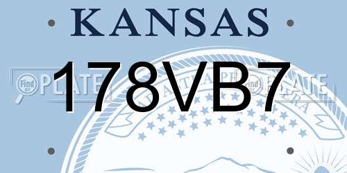178VB7 Kansas License Plate