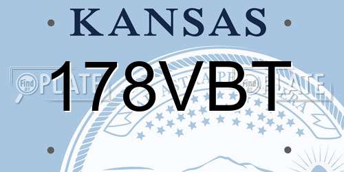 178VBT Kansas License Plate