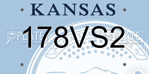 178VS2 Kansas License Plate