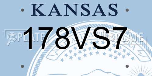 178VS7 Kansas License Plate