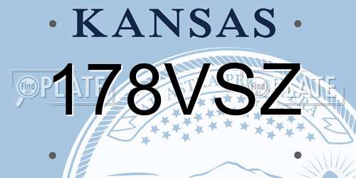 178VSZ Kansas License Plate