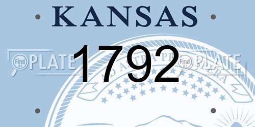 1792 Kansas License Plate