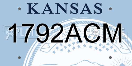 1792ACM Kansas License Plate