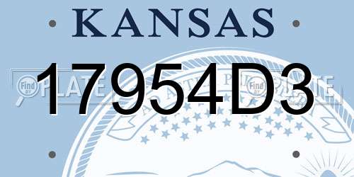 17954D3 Kansas License Plate