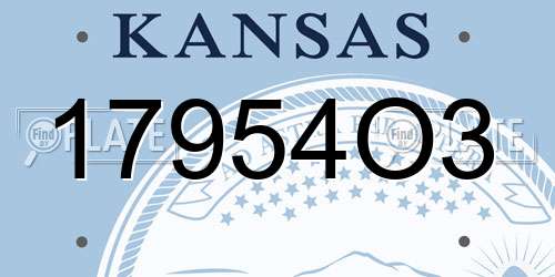 17954O3 Kansas License Plate