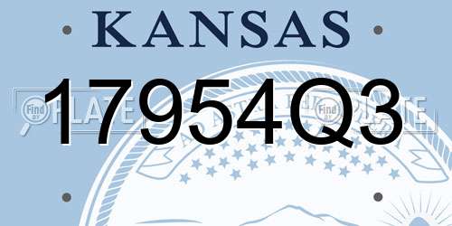 17954Q3 Kansas License Plate