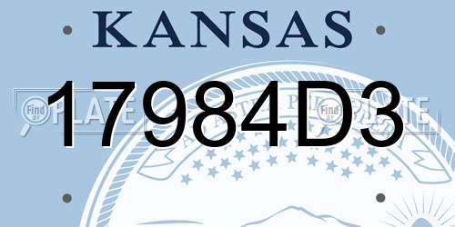 17984D3 Kansas License Plate