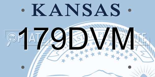 179DVM Kansas License Plate