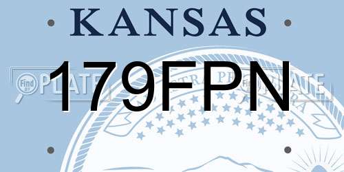 179FPN Kansas License Plate