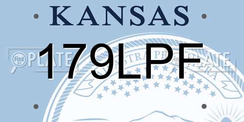 179LPF Kansas License Plate