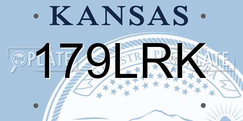 179LRK Kansas License Plate