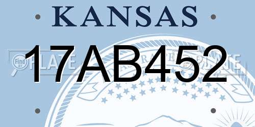 17AB452 Kansas License Plate