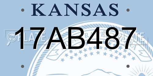17AB487 Kansas License Plate