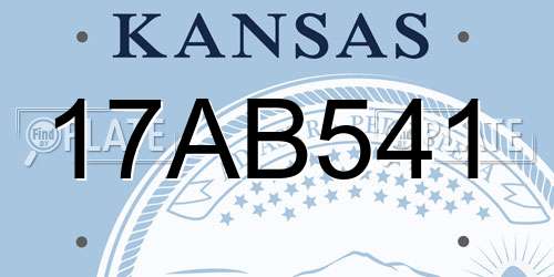 17AB541 Kansas License Plate