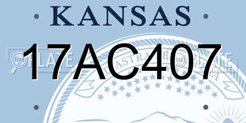 17AC407 Kansas License Plate