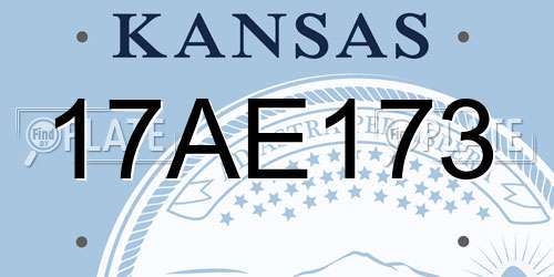 17AE173 Kansas License Plate