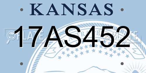 17AS452 Kansas License Plate